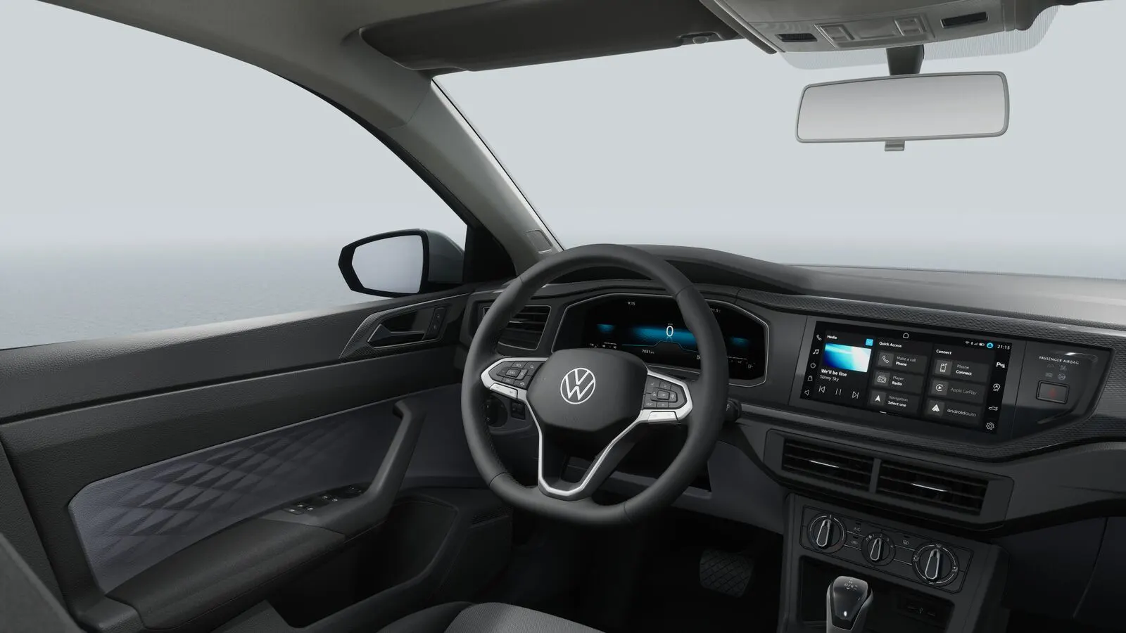 Painel e tela multimídia do Volkswagen Polo Sense
