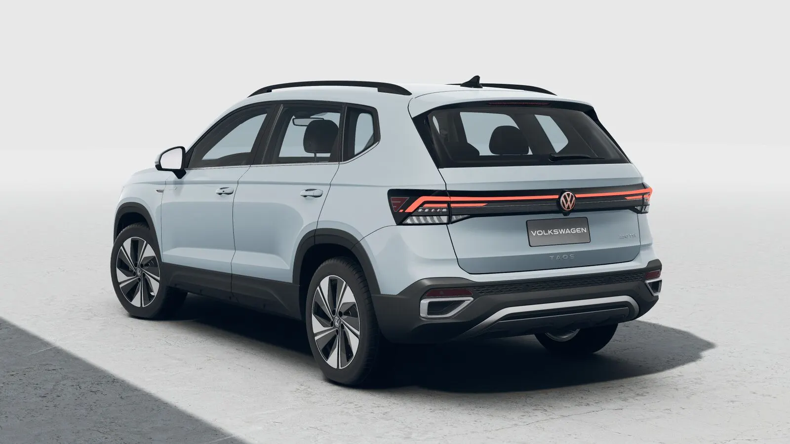 Volkswagen Taos Comfortline Cinza Glacial, visto de trás
