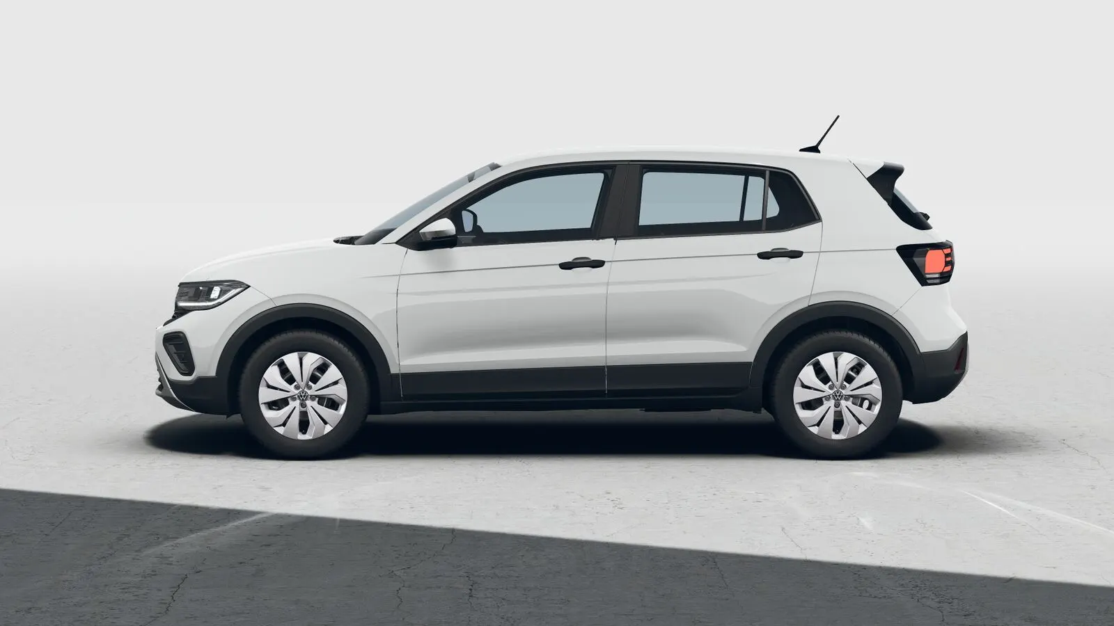 Volkswagen T-Cross Sense branco de perfil