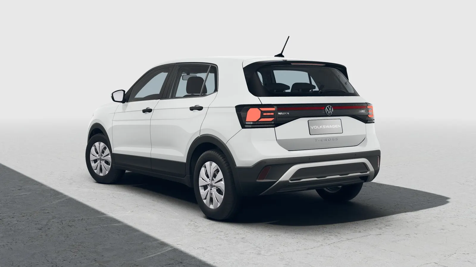 Volkswagen T-Cross Sense branco, visto de trás