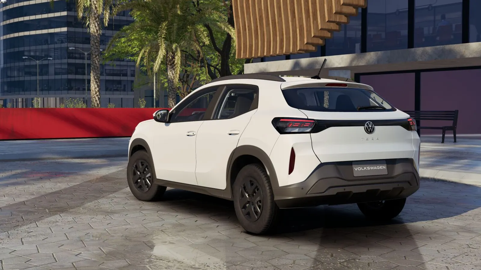 Volkswagen Tera 1.0 branco, visto de trás