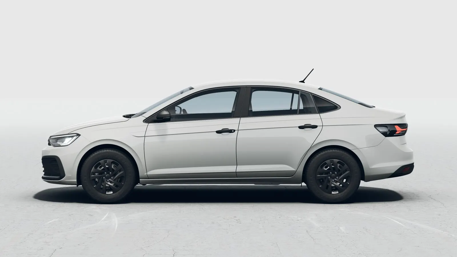 Volkswagen Virtus Sense branco de perfil